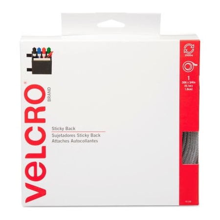 Velcro Brand Reclosable Fastener, 30 ft, 3/4" Wd, White 91138